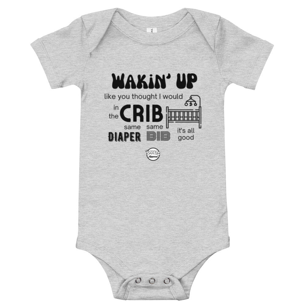 Baby short sleeve 'in the Crib' one piece