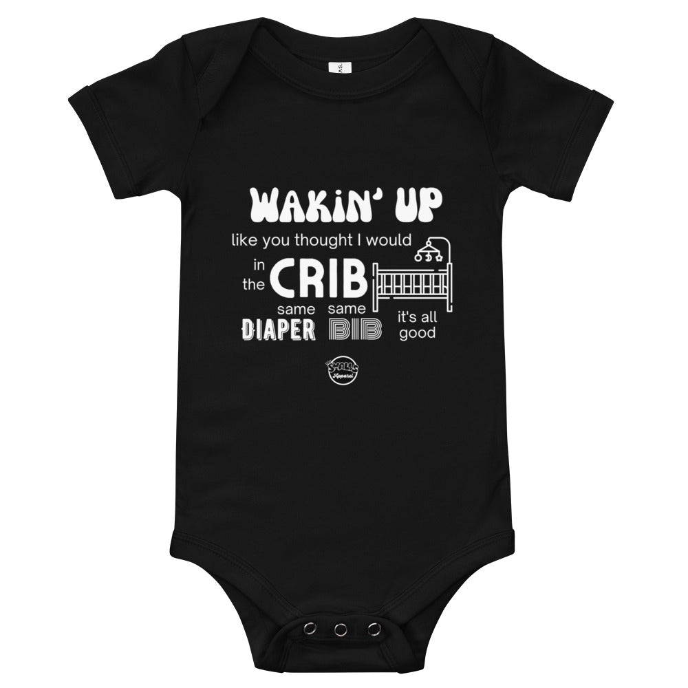 Baby short sleeve 'in the Crib' one piece