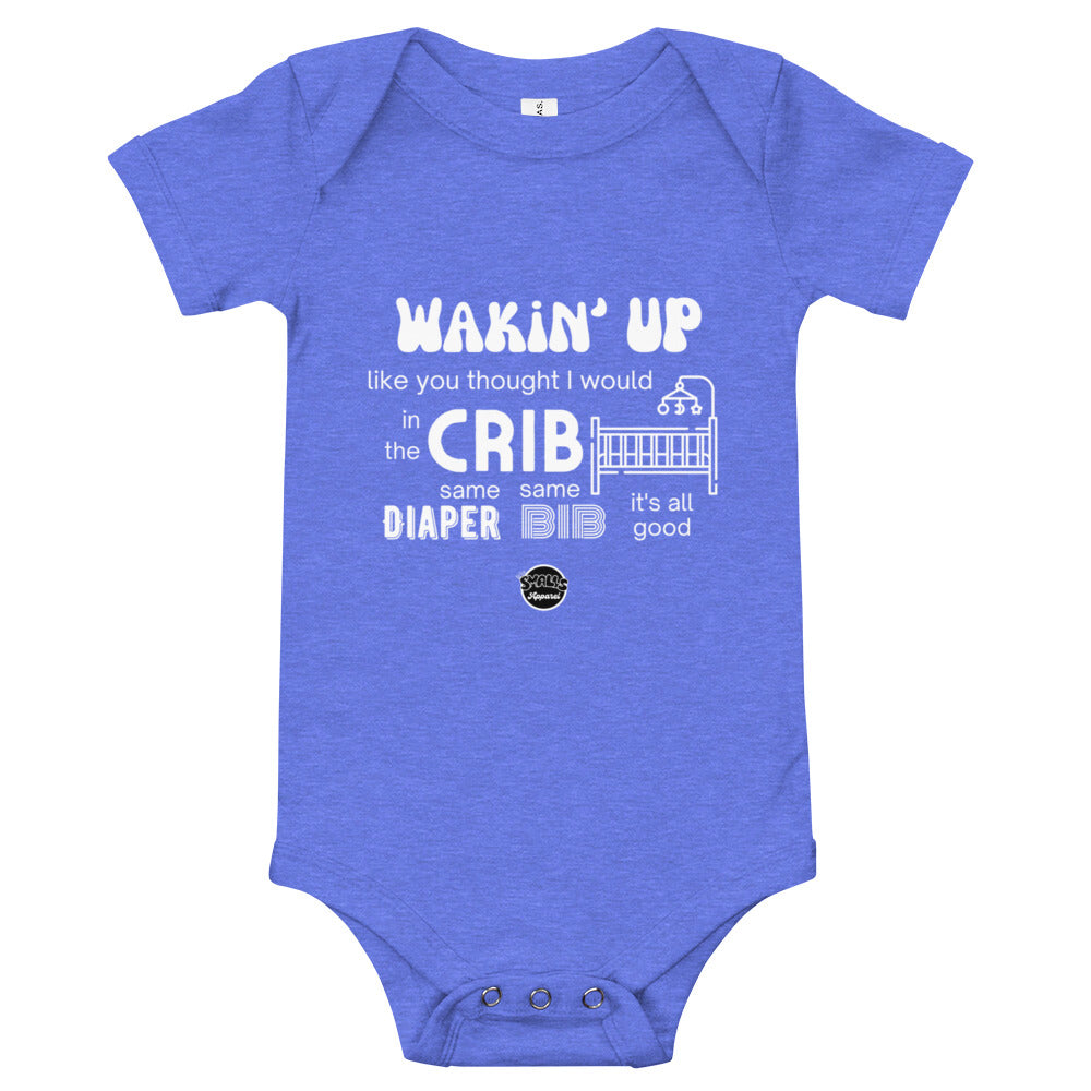 Baby short sleeve 'in the Crib' one piece