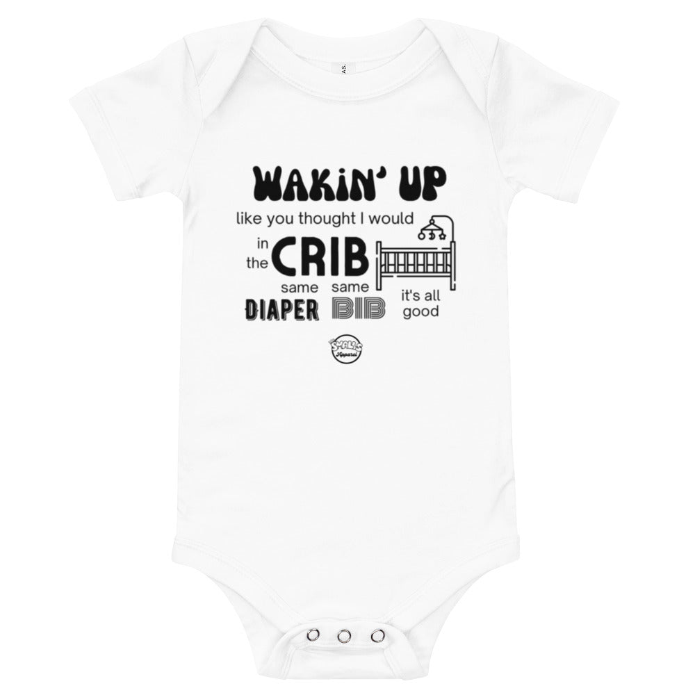 Baby short sleeve 'in the Crib' one piece