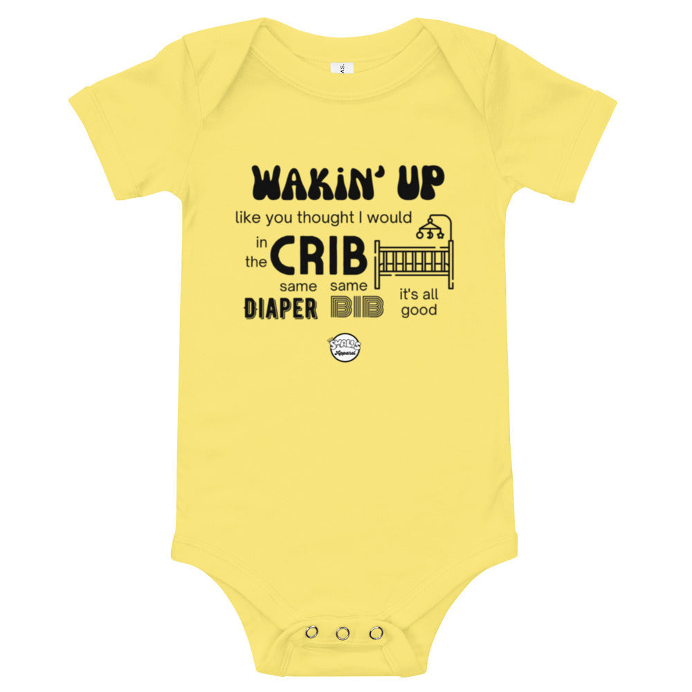 Baby short sleeve 'in the Crib' one piece