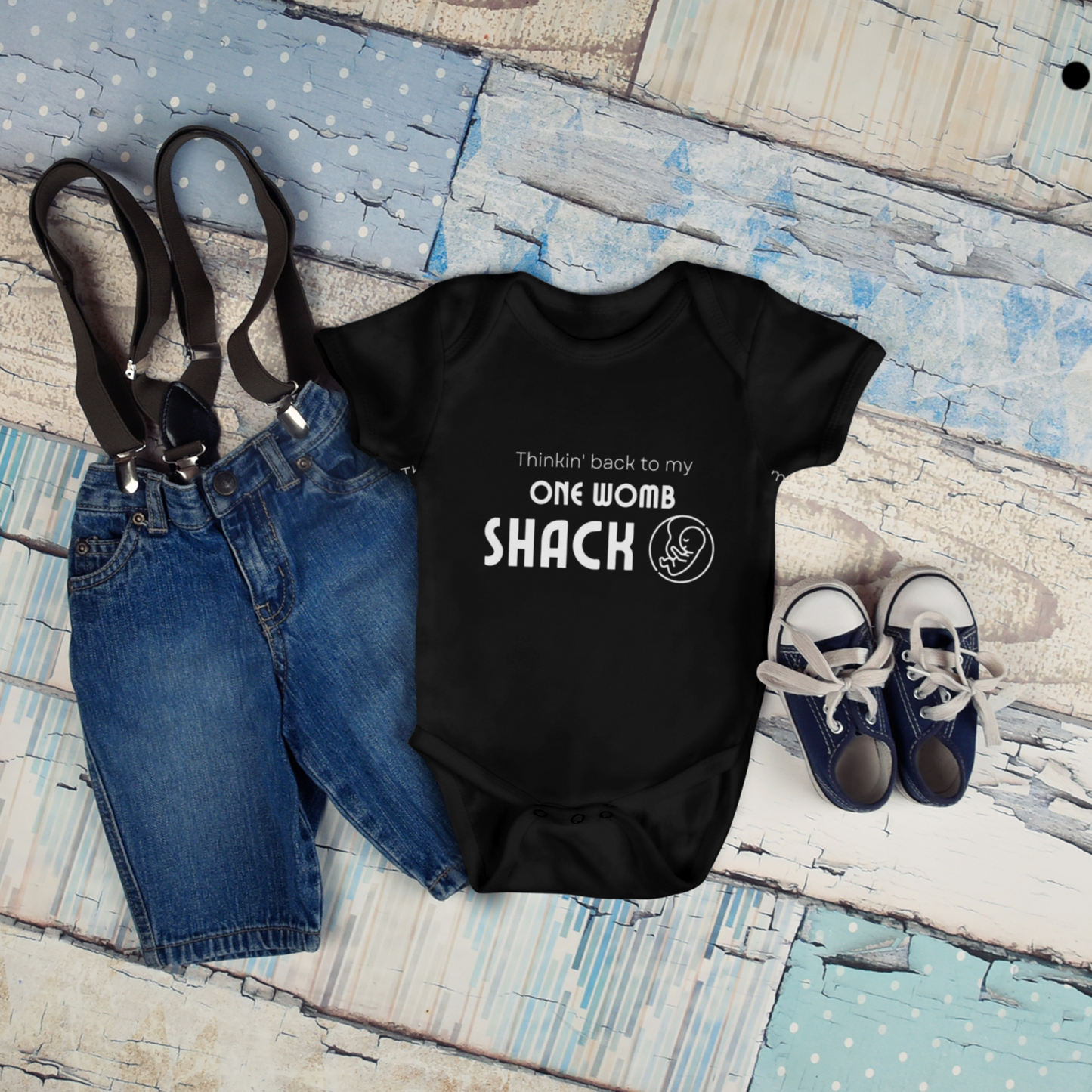 Baby short sleeve 'one womb Shack' one piece