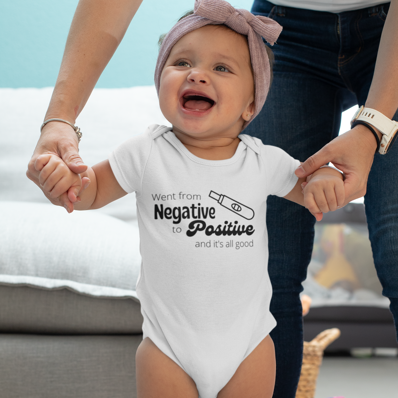 Baby short sleeve 'Positive' one piece