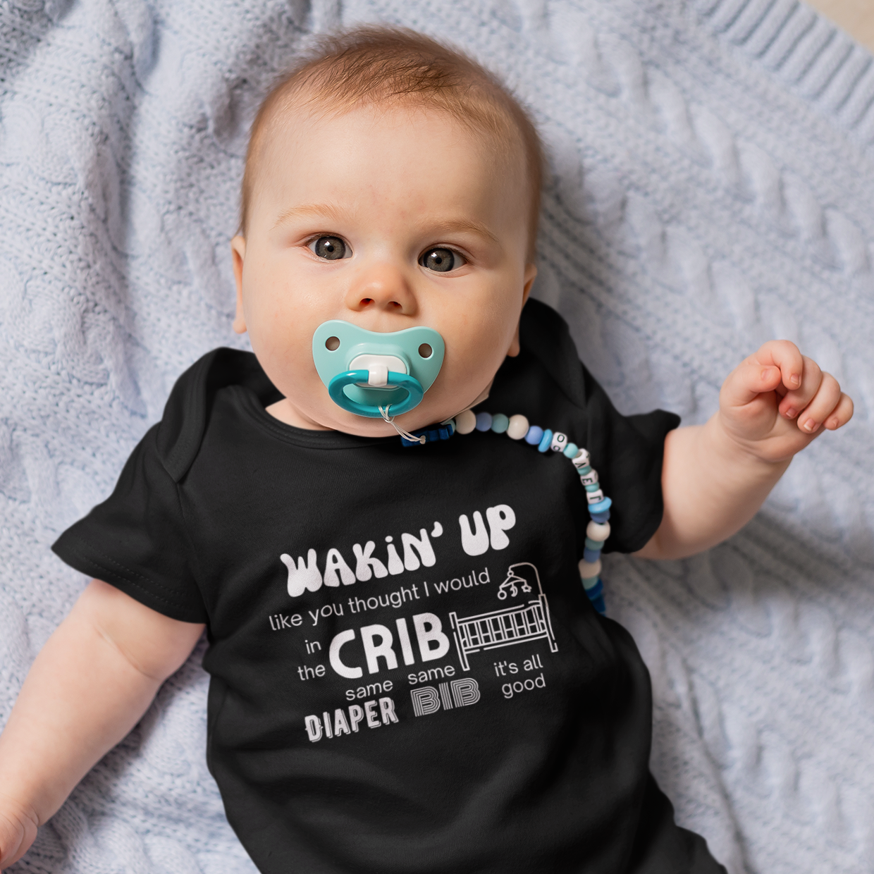 Baby short sleeve 'in the Crib' one piece